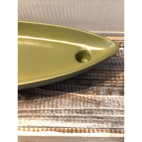 Vintage 1960 McCoy Floraline Centerpiece Candle Holder #409 MCM Green Matte - Picture 4 of 8